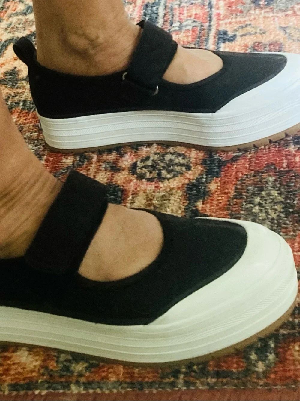 Keds Black Mary Jane Platform Sneakers with White Sole